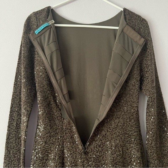 Alice + Olivia Nala Sequined Dress in Chocolate Small - Picture 8 of 14